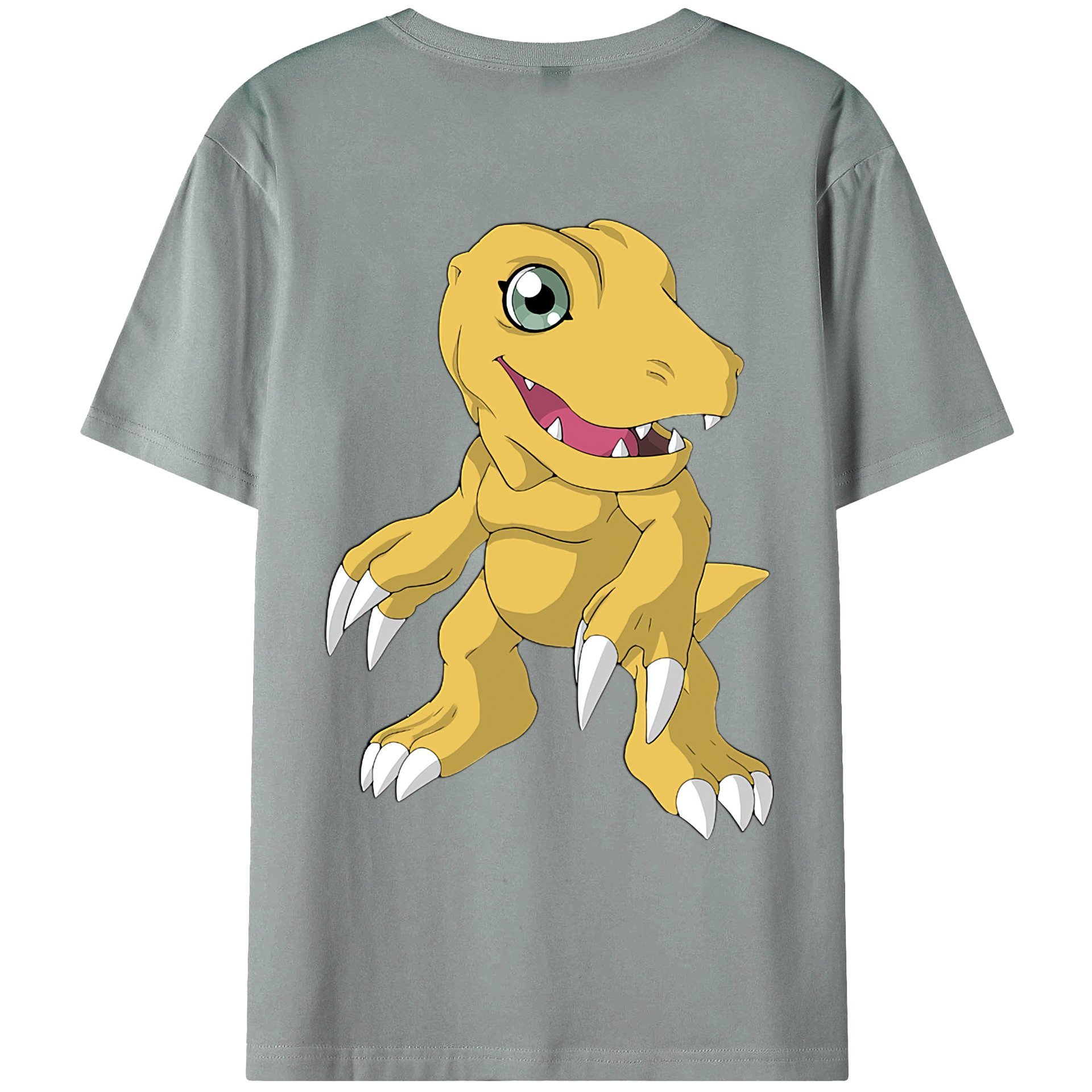 （画像用） Digimon デジタルモンスター/デジモン 綿100％ メンズ半袖Tシャツ（バックプリント） 通気性
